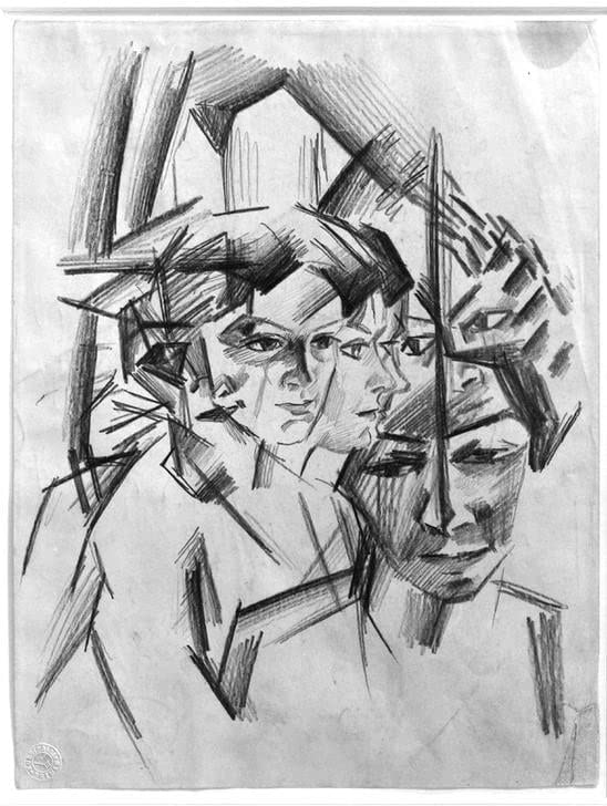 Cuadro sobre lienzo SERENDIPITP con arte futurista de August Macke para coleccionistas