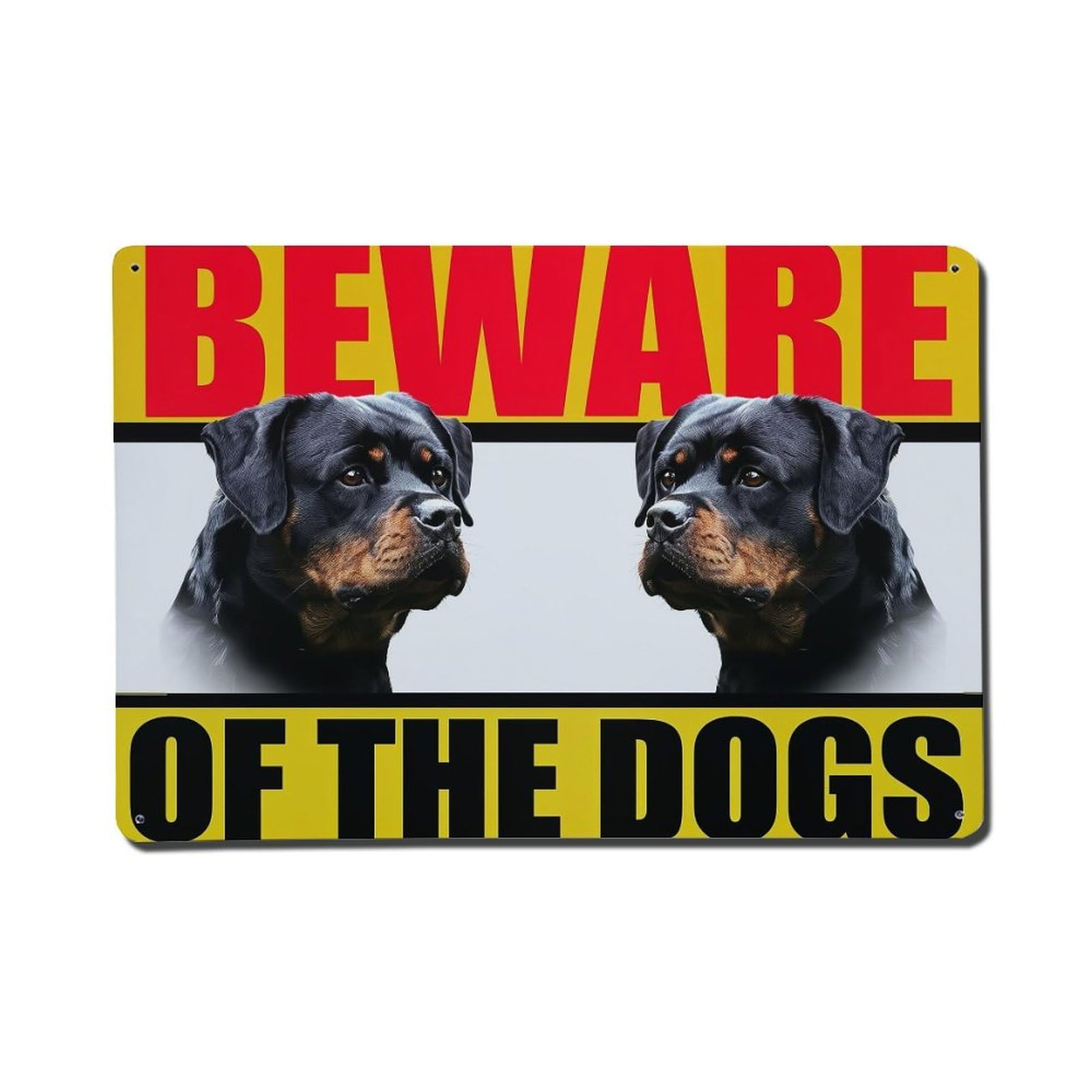 Beware Of The Dogs Rottweiler Vintage Tin Sign Retro Metal Wall Decor Metal Poster, Home Bar Garage Farmhouse Cafe Wall Art Decoration 8x12Inches