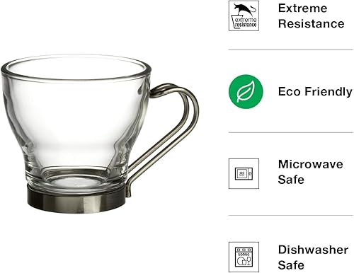 Miniatura 3 de Bormioli Rocco Verdi - Taza espresso con mango de acero inoxidable juego de 4 caja de regalo