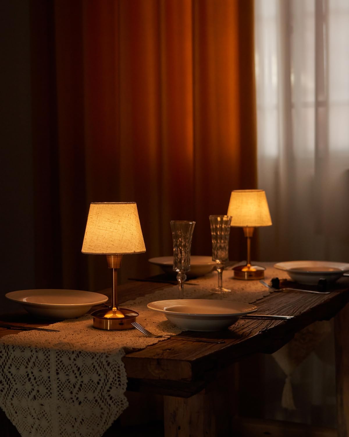 2 Stück Kleine Kabellose Tischlampe für Restaurant, 5200 mAh Akku | Aufladbar Dimmbare Nachttischlampe, Tragbare Touch Lampe Nachtlicht für Schlafzimmer Küche Badezimmer Esszimmer Terrasse