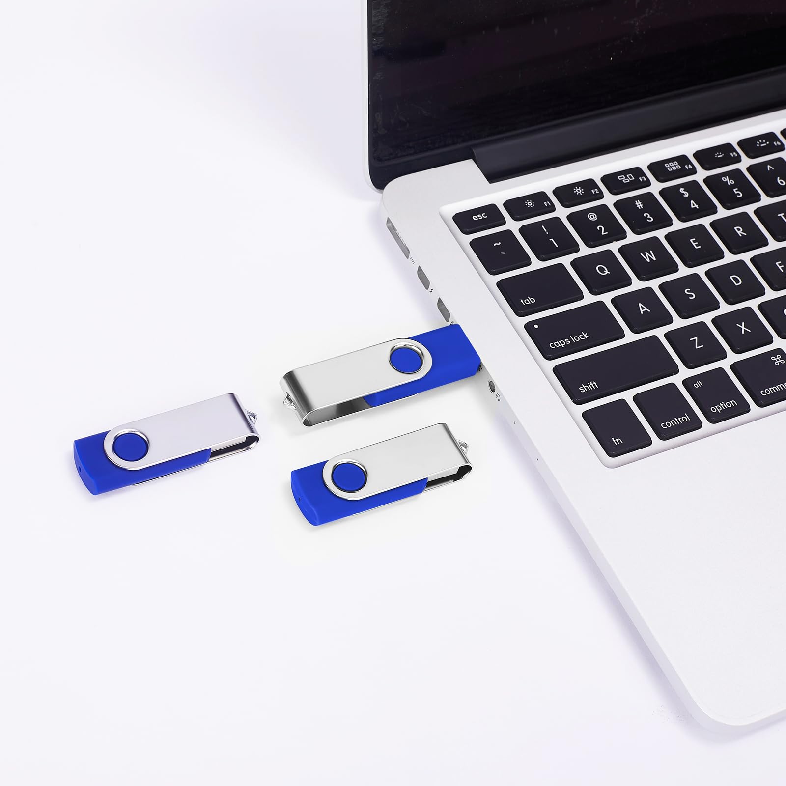 EASTBULL - Chiavette USB 2.0 da 8 GB, confezione da 20 chiavette USB 2.0 girevoli, in metallo, colore: blu