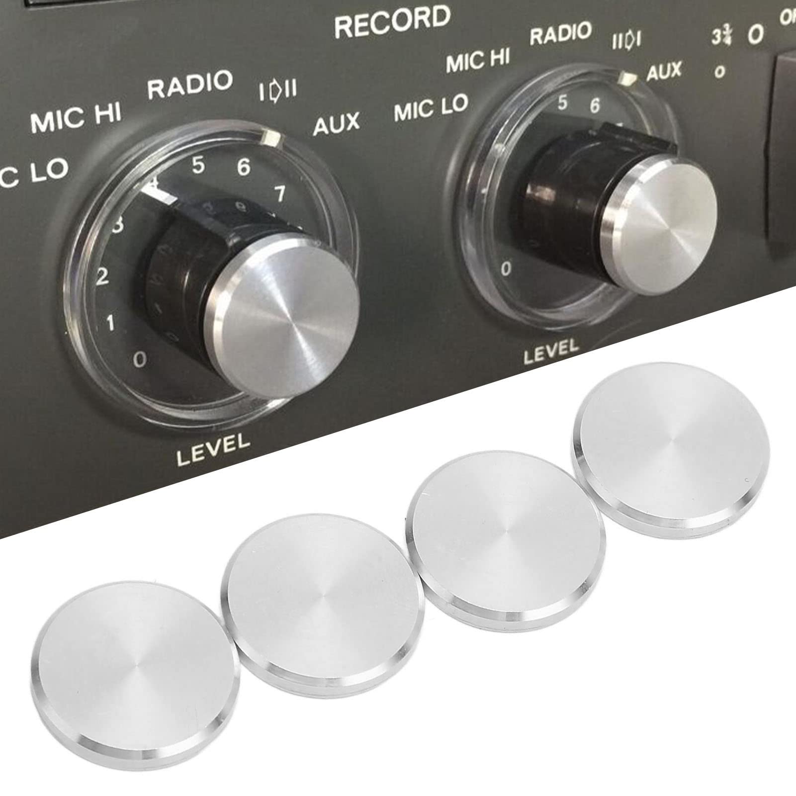 4 Pezzi Copri Manopola Apri in Metallo, Copri Manopola Anteriore in Lega di Alluminio, Accessori Copertura Manopola Anteriore per REVOX A77 A76 A78 A50 MK I MK II MK III