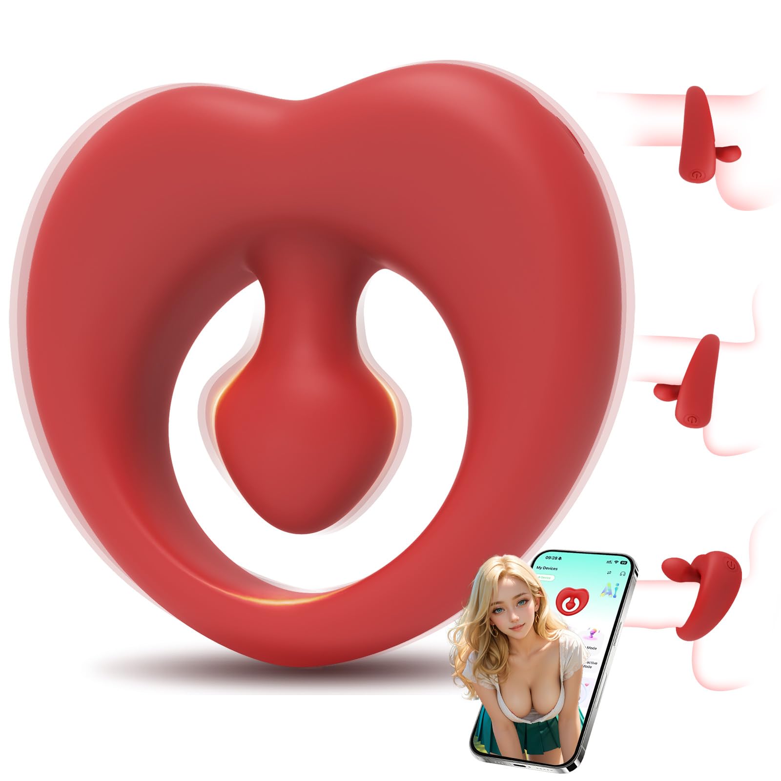 Vibrating Cock Ring Adult Sex Toys for Men - 2 in 1 Clitoral Vibrator Penis Ring with 9