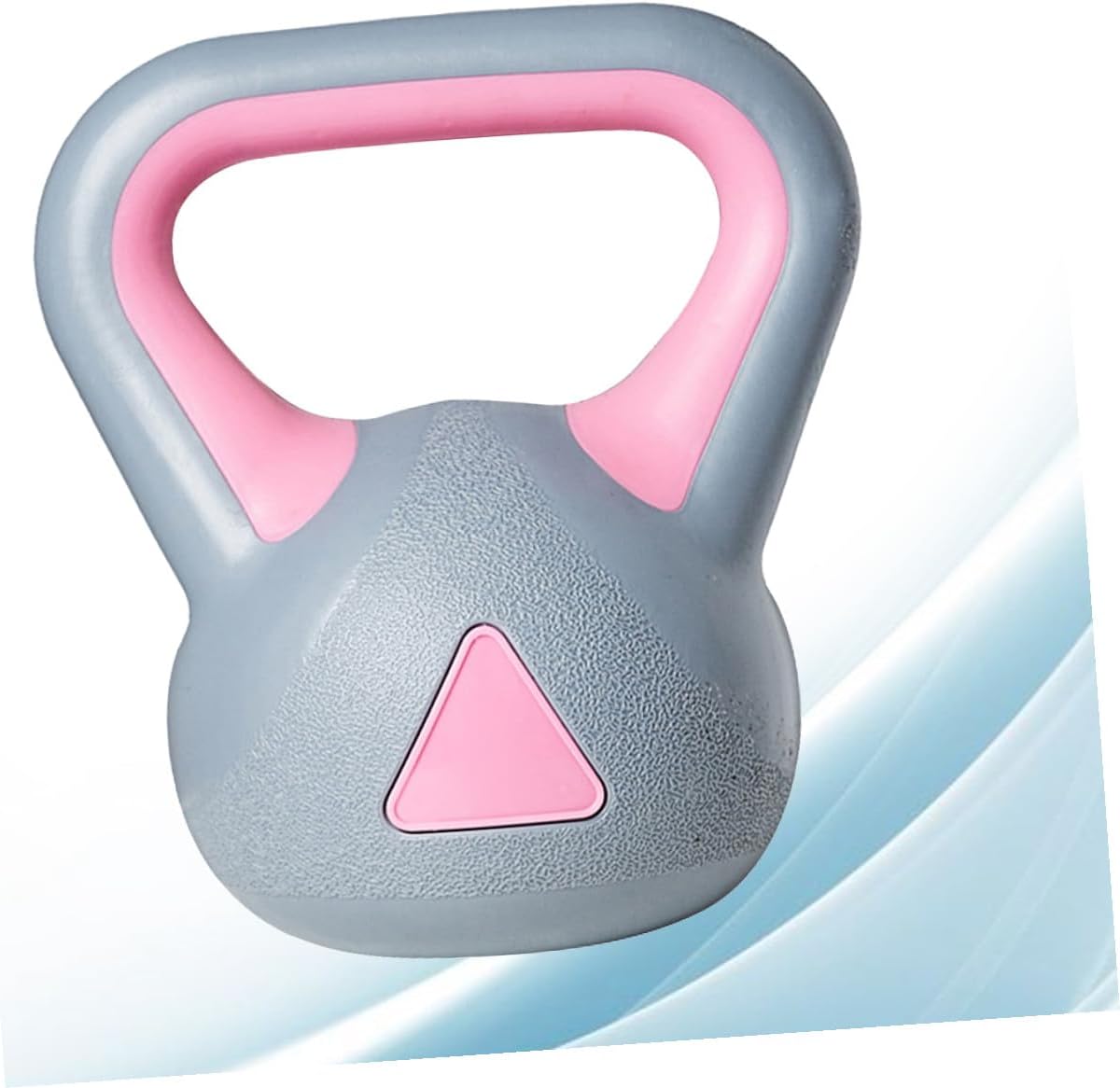 4kg Women’s Fixed Kettlebell for Fitness Training, Rubberized Pink and Gray Kettle Bell for Home Gym Strength Exercise and Squat Workouts