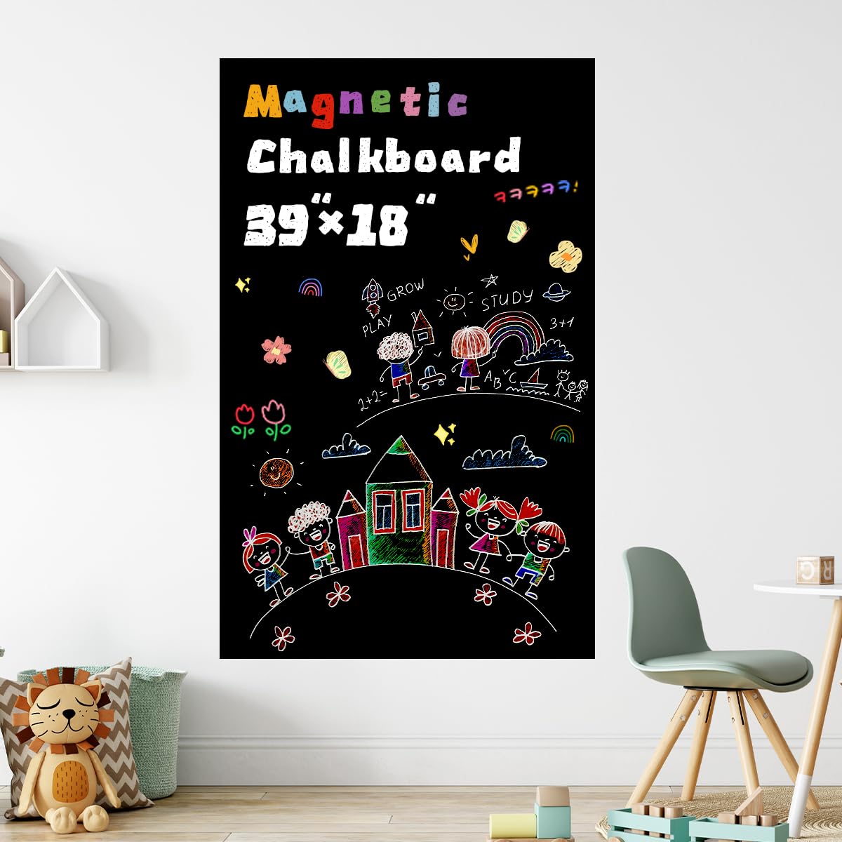 Magnetic Chalkboard 18"x39" for Wall Chalk Board Sticker