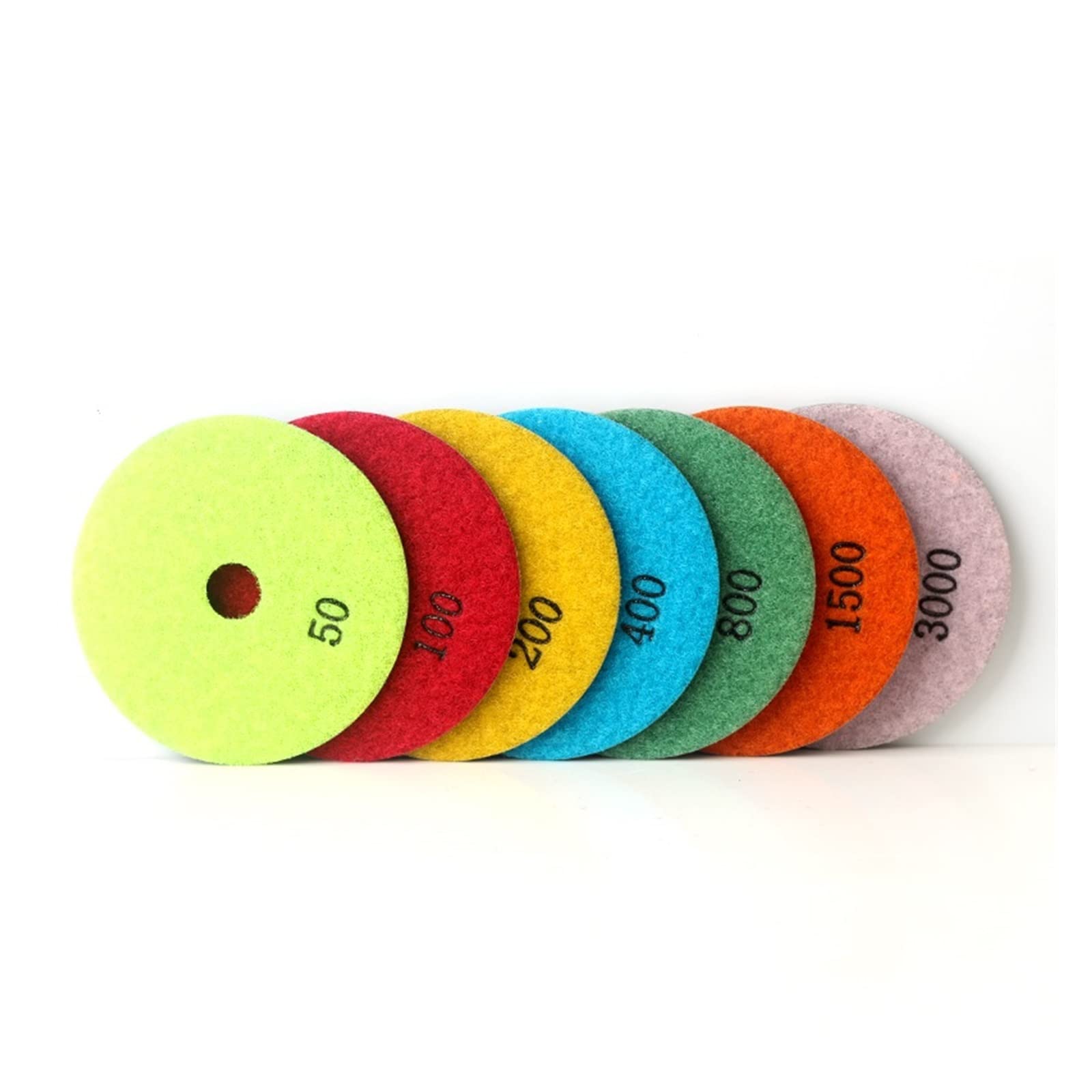 CAREG 4 pulgadas 7 unids/set piedra de pulido en seco hexágono enlace de resina disco de lijado profesional apto for suelo de mármol de granito pulido en seco 100MM Durable ( Color : 1500 , Size : 100