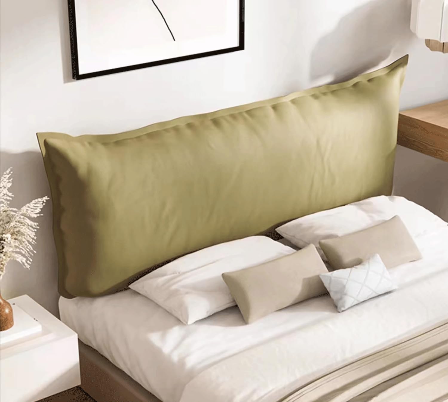 MGEMJMJ Headboard Cushion,Upholstered Bed Backboard Wall Pillow,Modern Premium Padded Headboards In Bedroom(Size:No headboard 74.8"/190cm,Color:H)