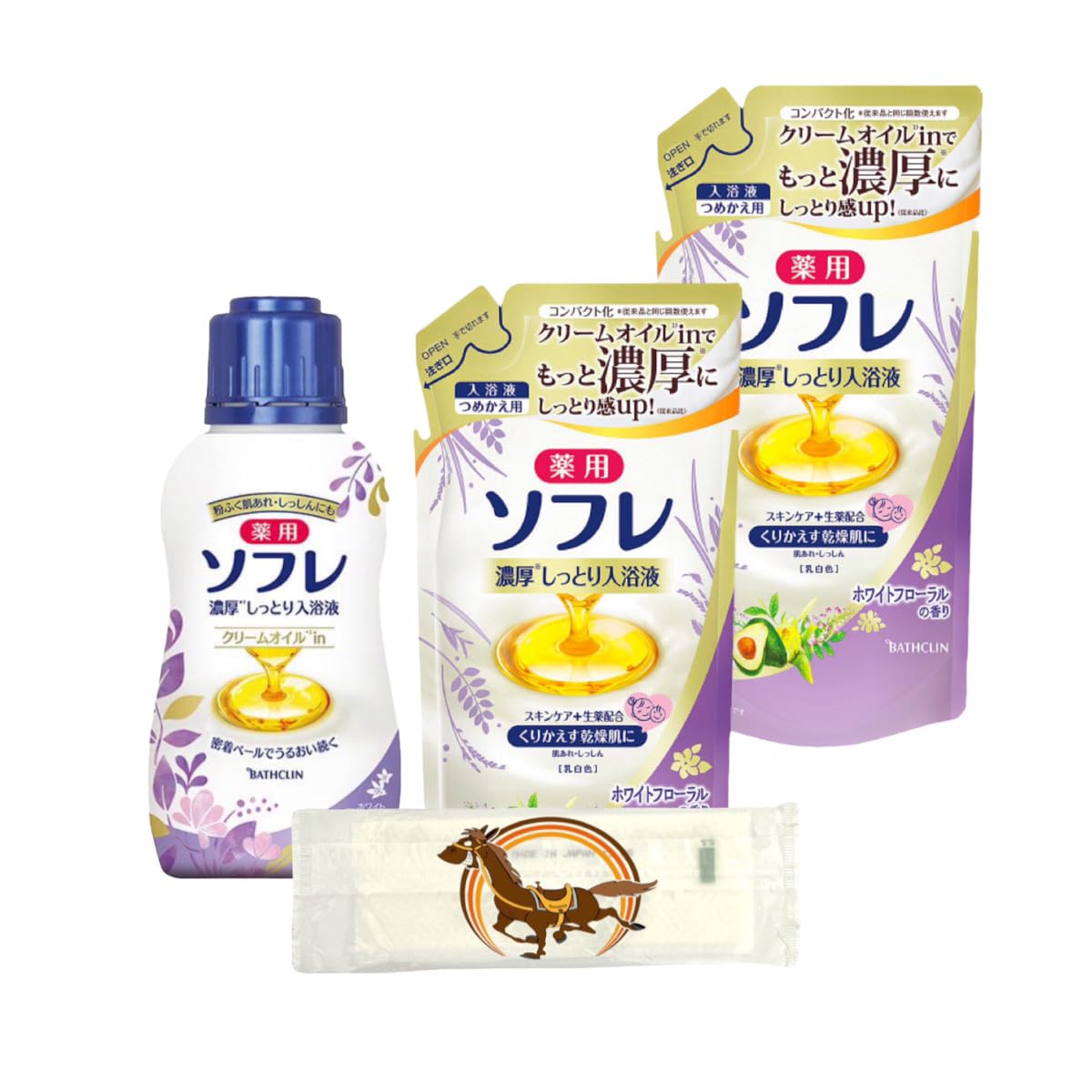 薬用　ソフレ濃厚しっとり入浴液　ホワイトフローラルの香り　特大　5つセット 薬用ソフレ 濃厚しっとり入浴液 ホワイトフローラルの香り 480ml