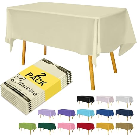 Boho Picnic Tablecover, Disposable Ivory Tablecloths for Outdoor and Indoor