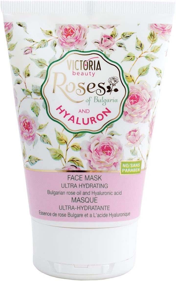 Victoria Beauty – Gezichtsmasker met rozenolie en hyaluronzuur, vochtmasker, regenereert de huid en verbetert de huidelasticiteit (1 x 100 ml)