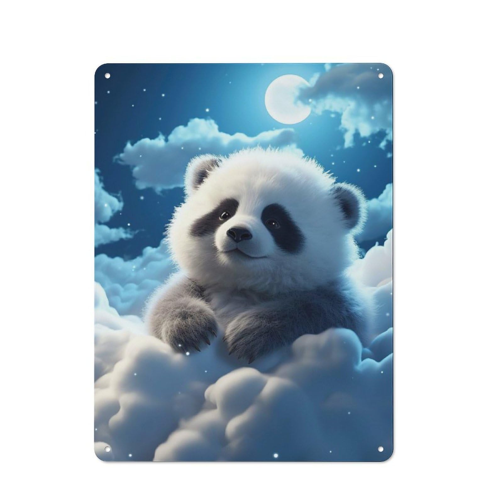 Old Style Fluffy Panda Vintage Metal Sign 40x30cm, Bar Wall Plaque for Pub, Home Bar, Shed Or Man Cave