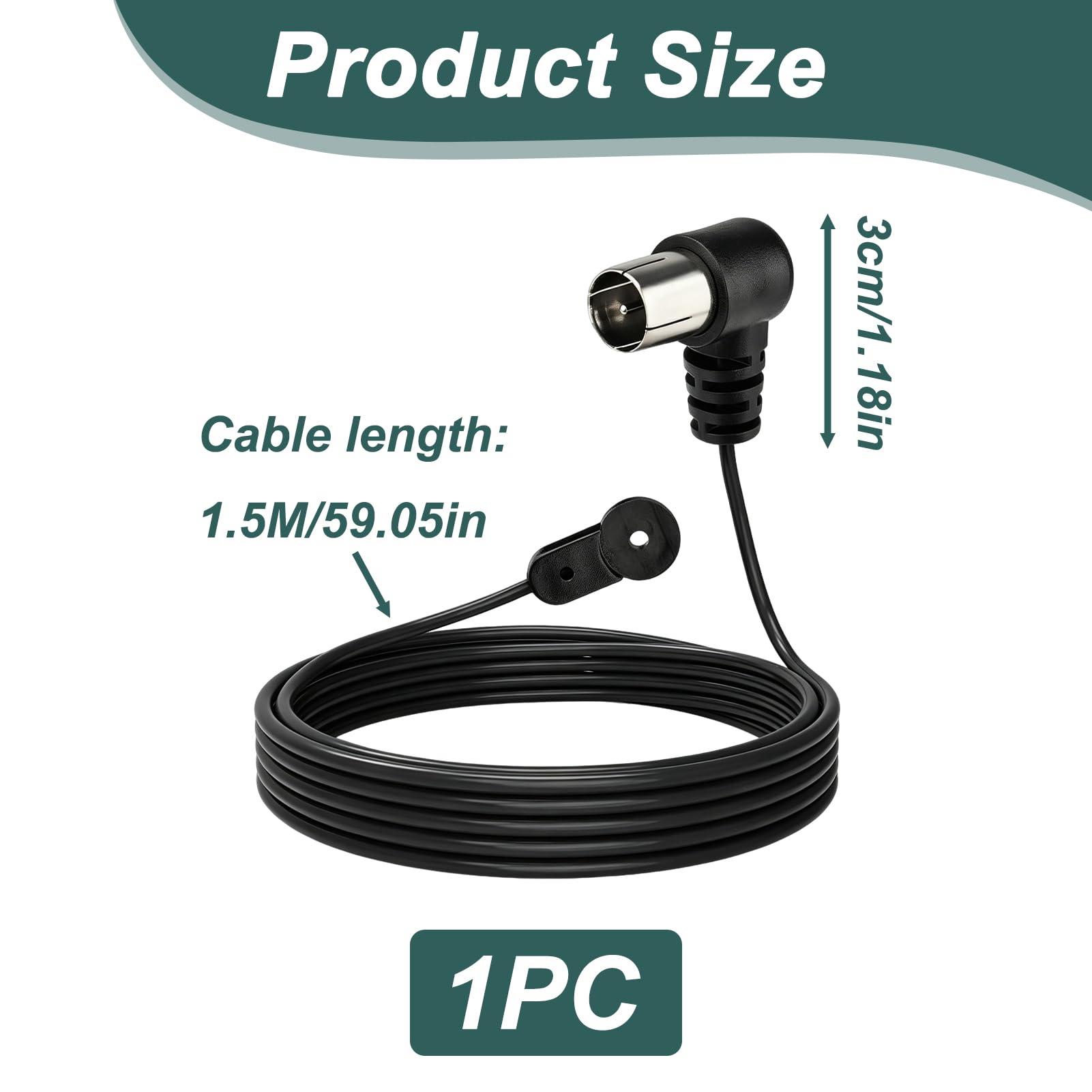Antenne Radio FM Intérieure, Antenne FM Dipôle 75 Ohms pour Chaîne Stéréo, Tuner HiFi, Amplificateur et Récepteur, Antenne FM Câble Flexible, Plug and Play, Réception Radio Améliorée Système Audio