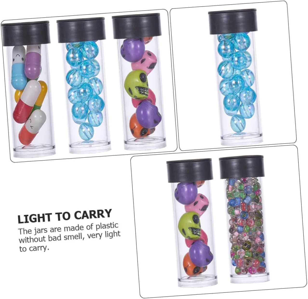 ARTIBETTER 30pcs Storage Tubes Lid Empty Bead Containers for Crafts Travel and Supplies and Lightweight Organizers for Beads Needles Jewelry and Items