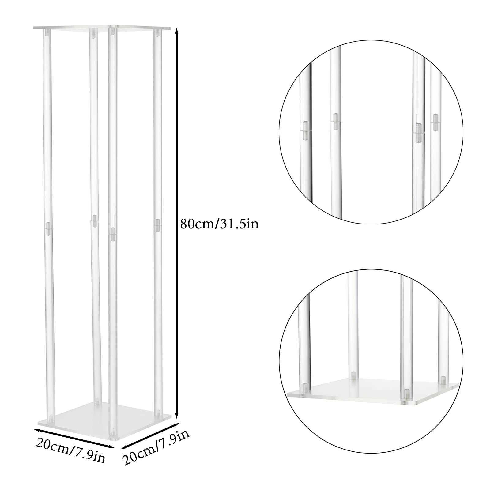 Centrotavola per matrimoni, vasi in acrilico, altezza 31,5 cm, supporto per fiori e tavoli, supporto per colonna per feste, ricevimenti stradali, decorazioni per piombo