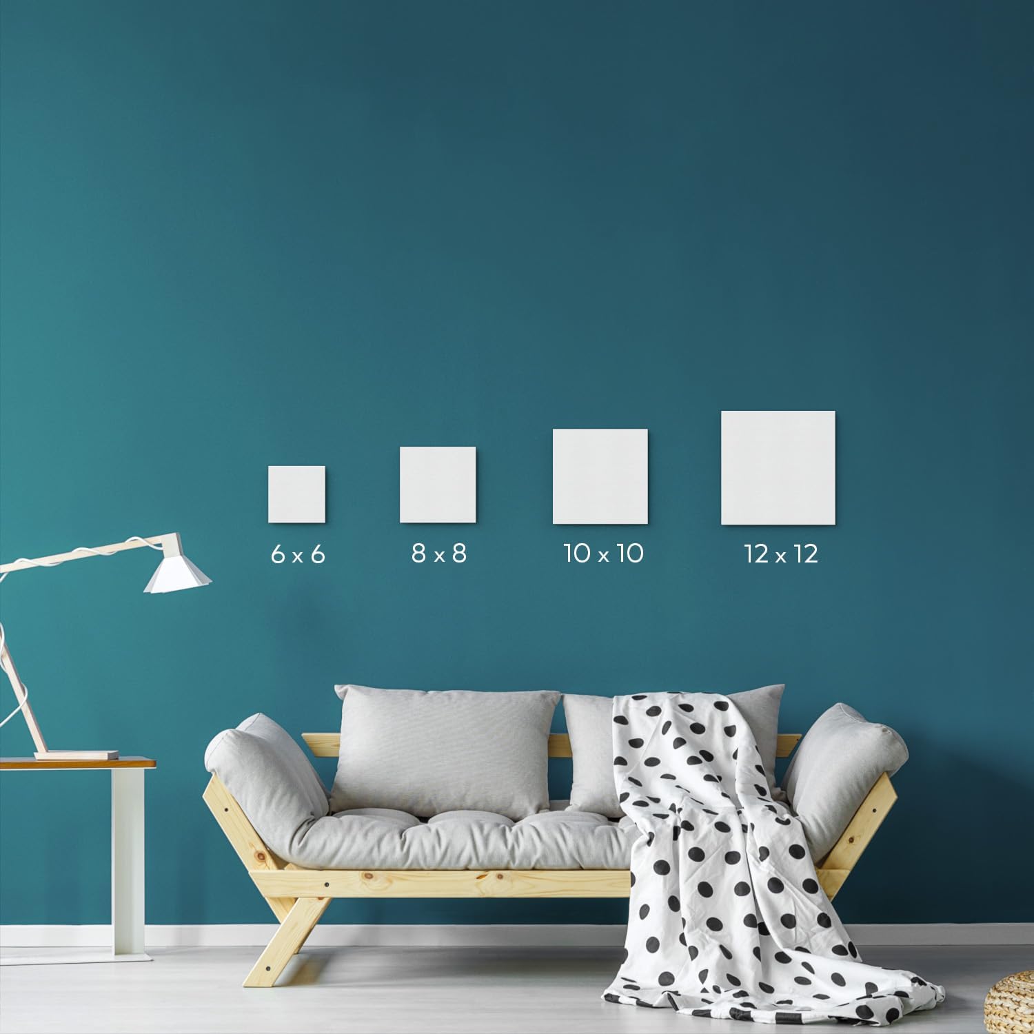 ARTEZA Square Canvas Panels, 12 x 12 in, Pack of 14, 100% Cotton Pre-Primed Canvas Boards for Acrylic, Oil, Gouache, Tempera, Pouring Paint, Crafts, and Wall Art