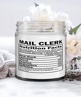 Funny Mail Clerk Candle Nutrition Facts 9oz Vanilla Scented Candles Soy Wax