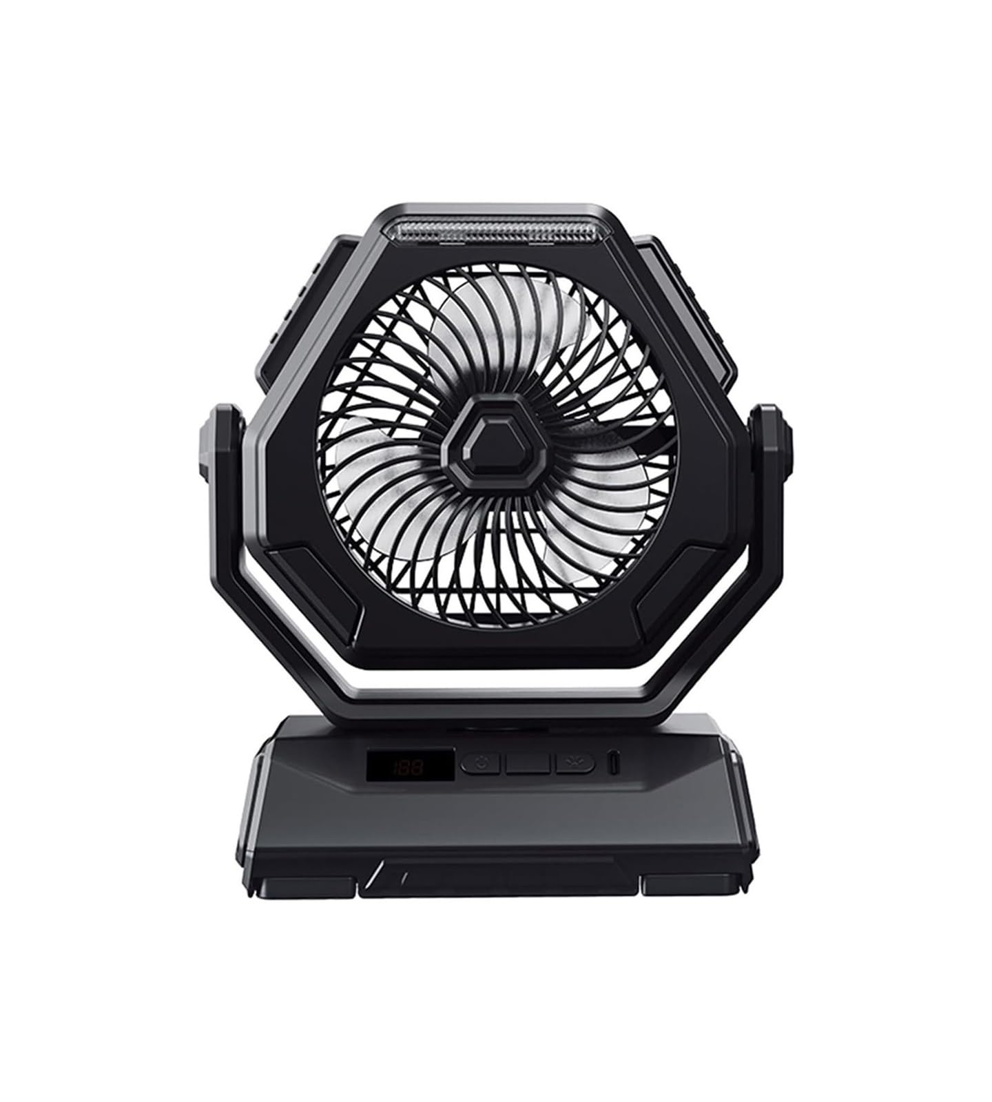 Ventilador portátil de camping con luz LED integrado para tus noches en el jardín