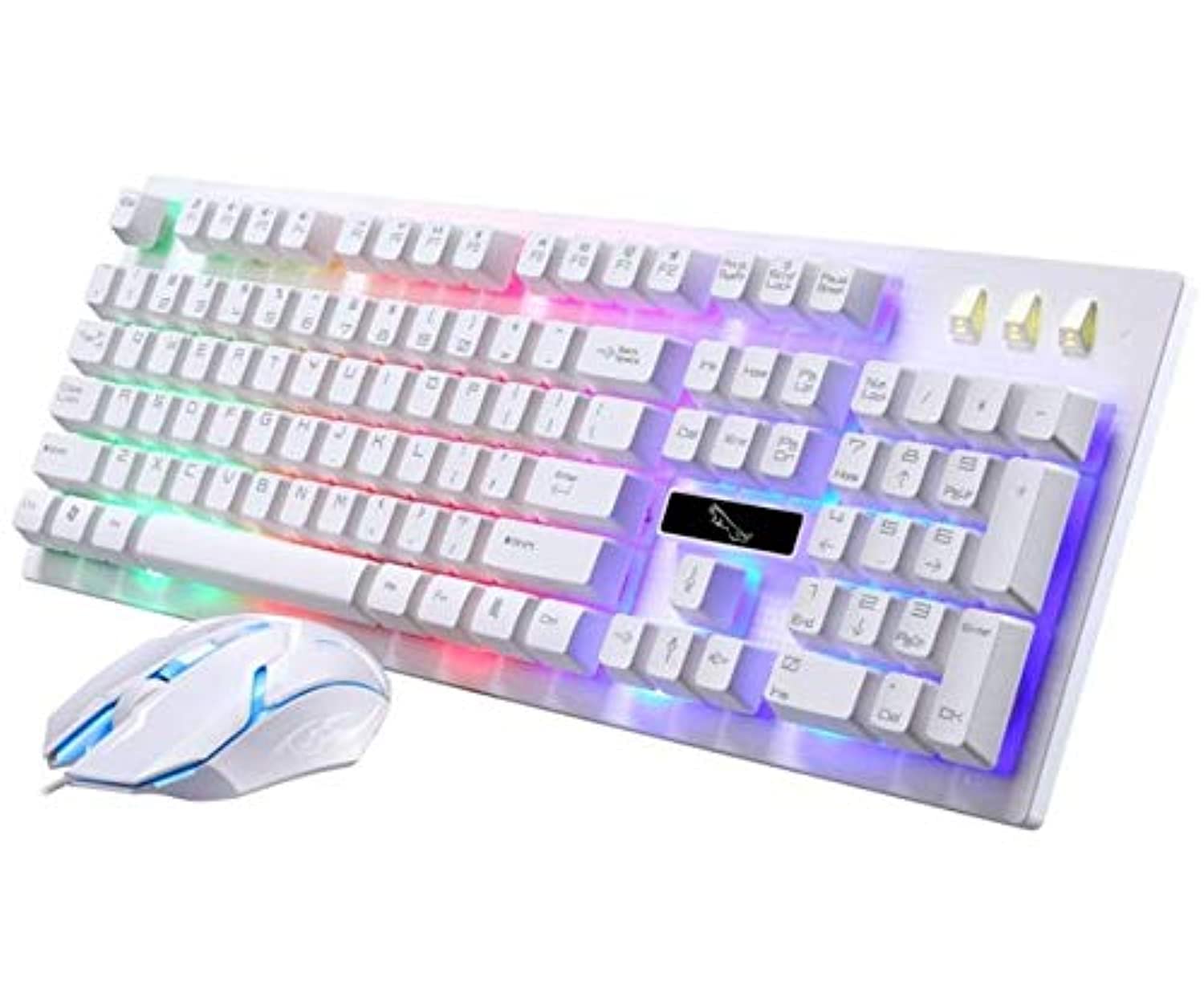 G20 LED Rainbow Color Backlight Game USB Wired Keyboard Mouse Set