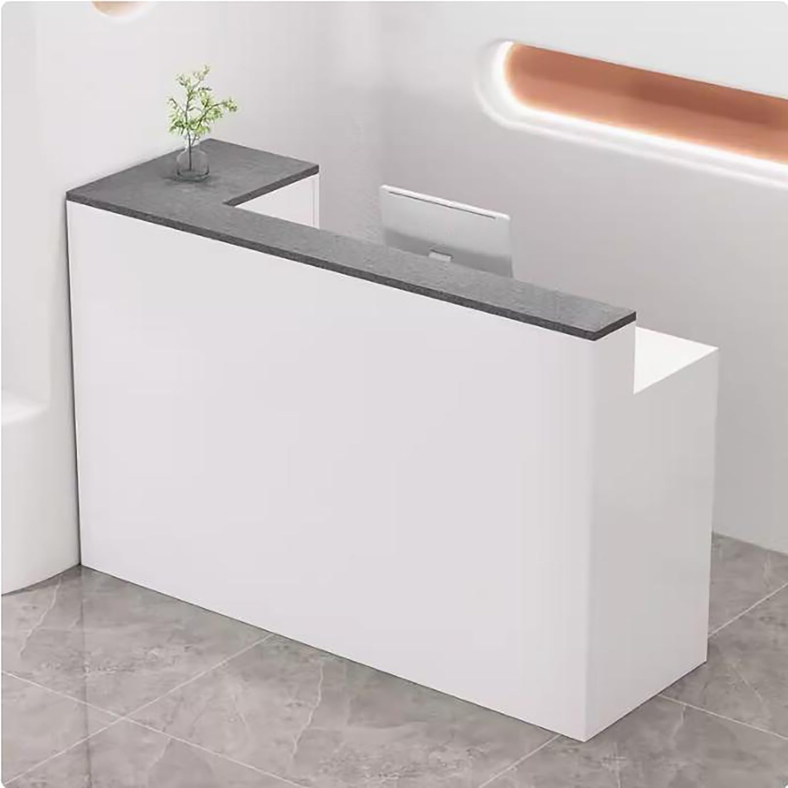 Bancone di Vendita Moderno con cassetti chiudibili a Chiave, Elegante bancone Reception per Negozio di Abbigliamento, Azienda o Bar