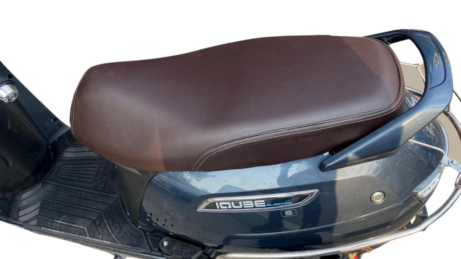 Classic Compatible with TVS iQube Electric Cushion Leatherette Seat Cover 100% Waterproof-image-26