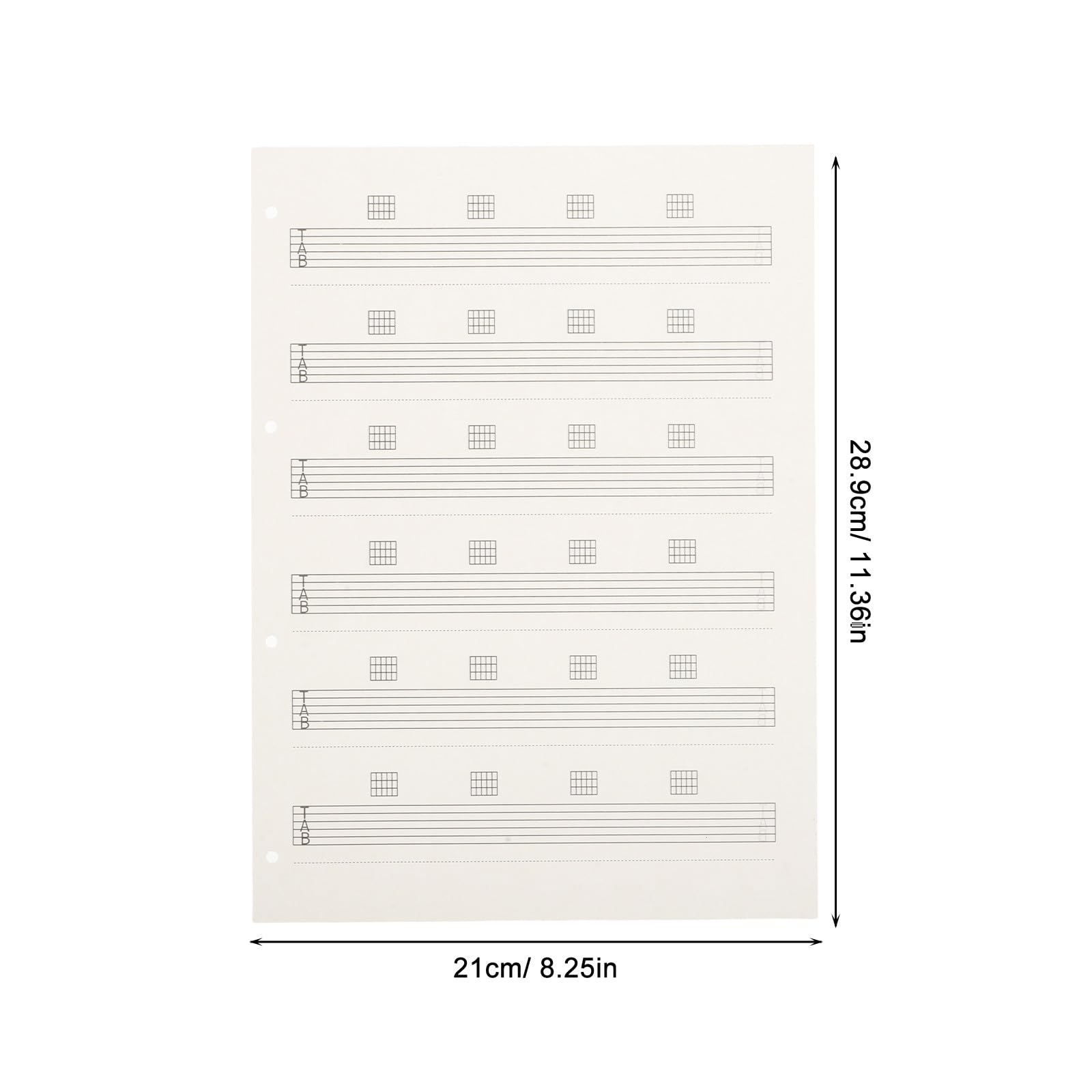 PRETYZOOM de Papel de Tablatura de Guitarra en Blanco 85 Hojas Diseño Elegante y Fácil Reemplazo para Práctica en Casa o Viajes