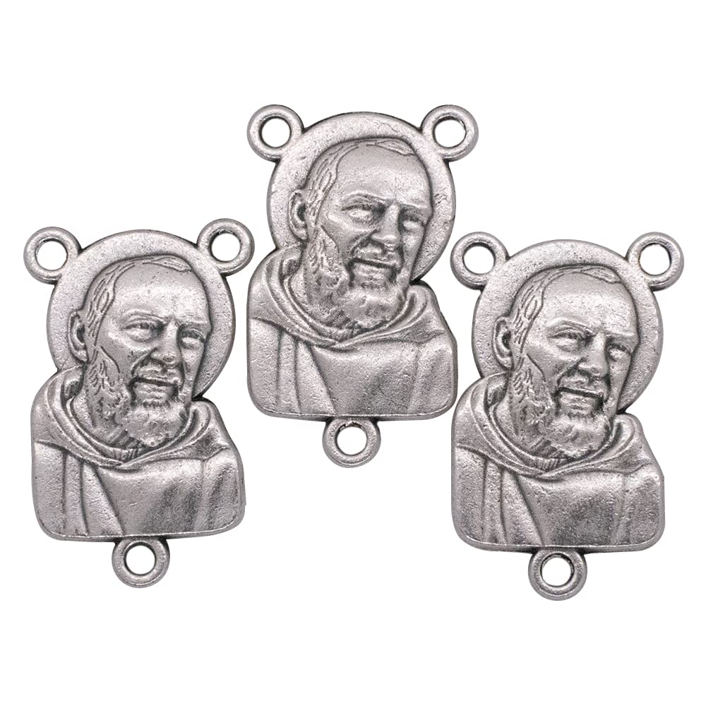 Venerare Traditional Catholic Rosary Centers - Pack of 3 (Padre Pio)