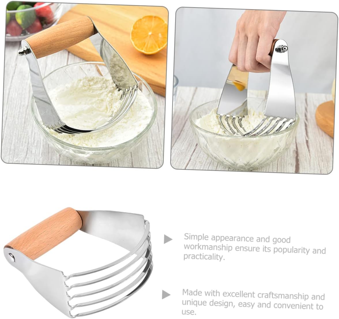 SOLUSTRE 3pcs Dough Docker Flour Mixer Tool Baking Pastry Press Tool for Kitchen