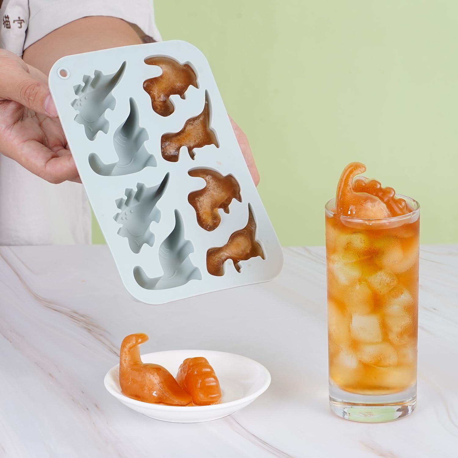 Moldes de silicona 3D de frutas para cubitos de hielo, moldes de chocolate de fresa para hacer pasteles caseros, dulces, chocolate, hielo, gelatina (fresa)