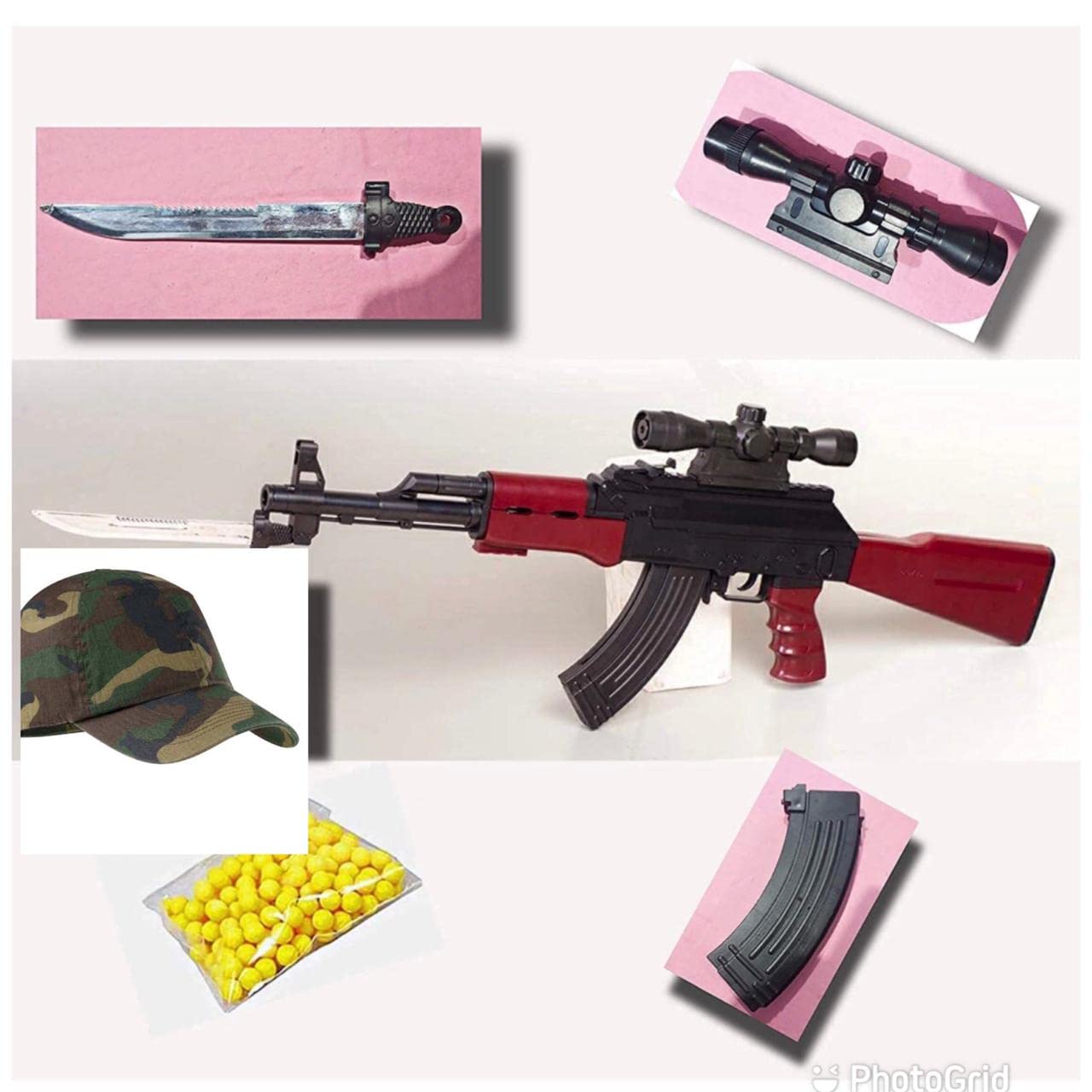 Zillion Billion Ak47 with glasses,military cap,disco laser light and bb