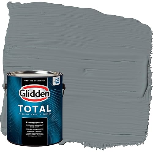Glidden Total 1 gal. Veil Of Dusk/Gray Semi-Gloss Interior Paint with Primer