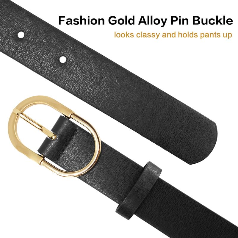 Fashion Women's Leather Belt for Dress Jeans Pants, Fashion Gold Buckle Belt for Girls Ladies3