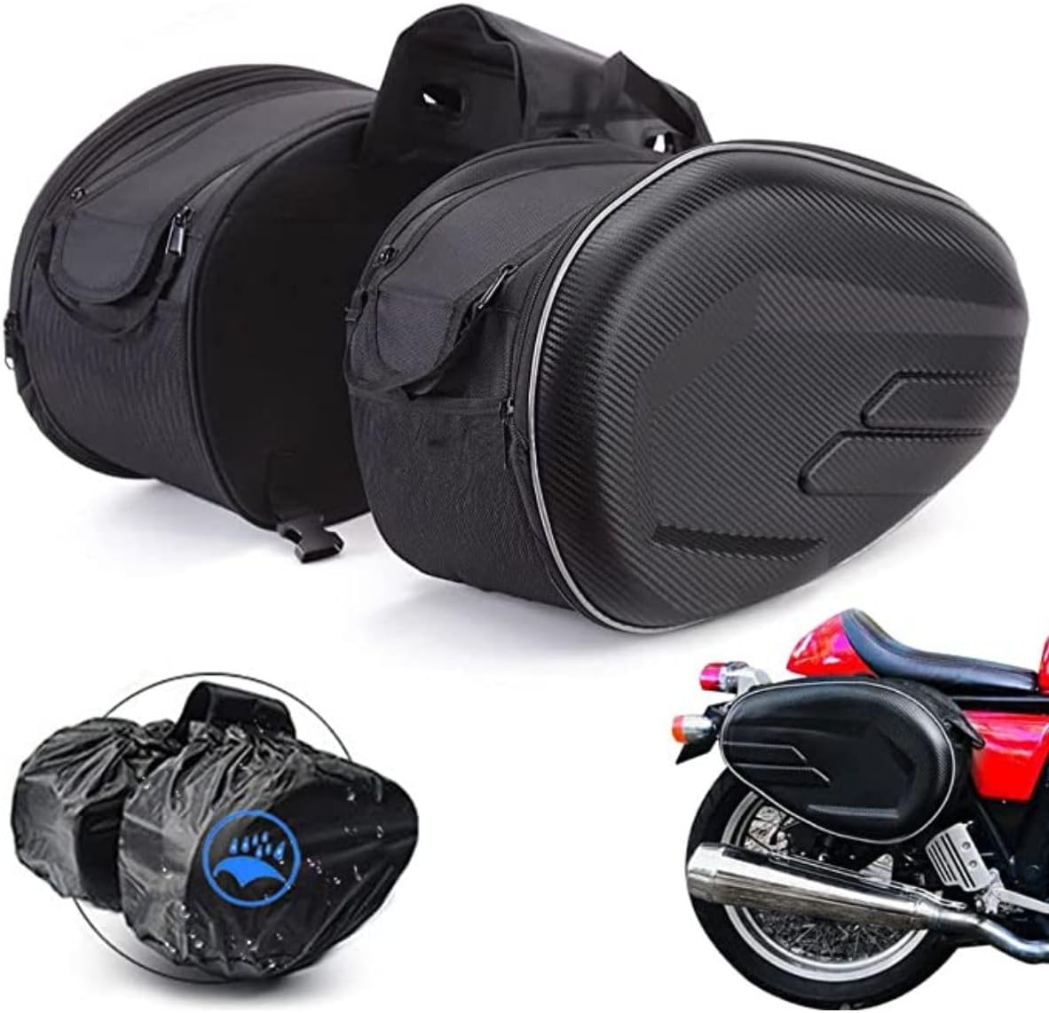 Alforge Para Moto 58l Lateral Rigida Premium Luxo + Capas Alforge Para Moto 58l Lateral Rigida Premium Luxo + Capas