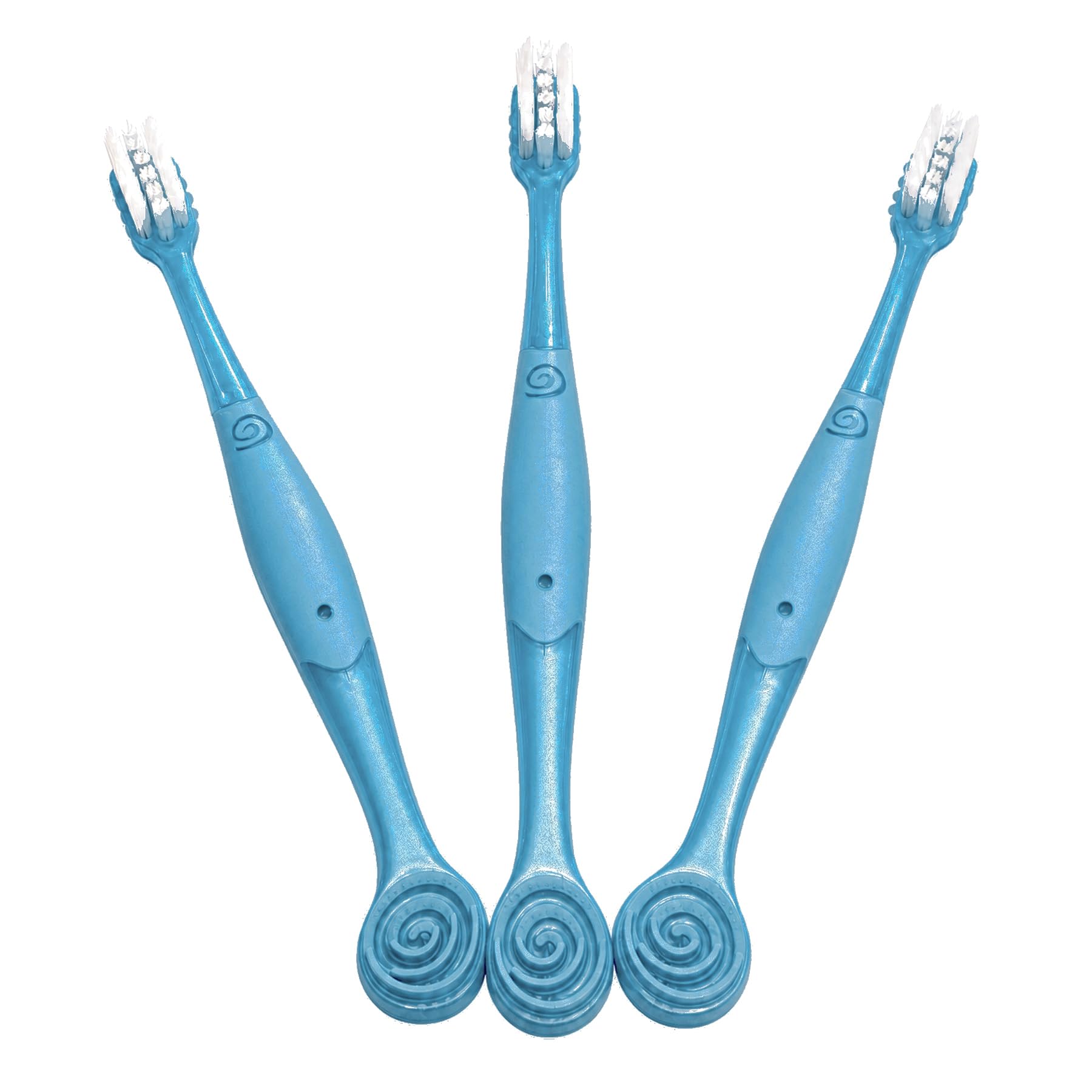 Spazzolino da denti ortodontico a forma di U per parentesi graffe, per bambini, per denti sensibili, setole morbide, con pulisci lingua, 3 pezzi (blu)