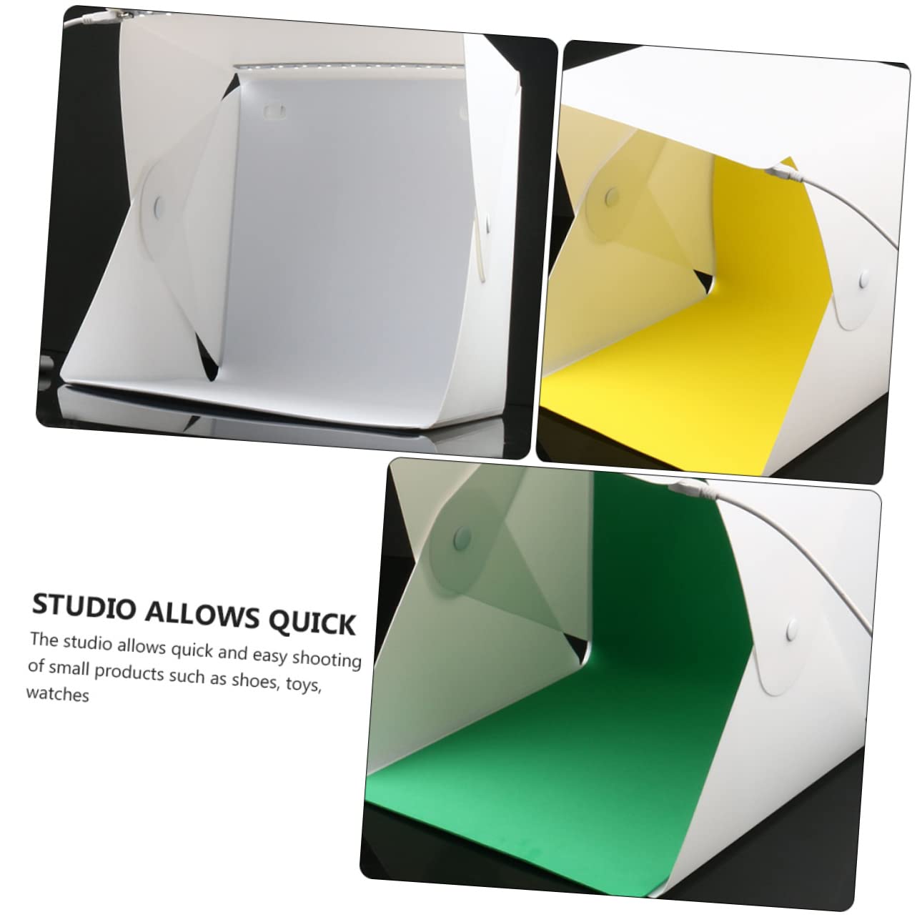 Mini Boîte Photo Pliable Portable en Abs Blanc, 1 Set