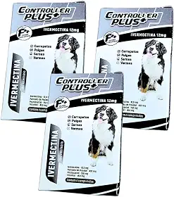 Controller Plus - Remédio Anti Pulgas, Carrapatos, Vermes E Sarnas 12 Comp Cães até 60kg