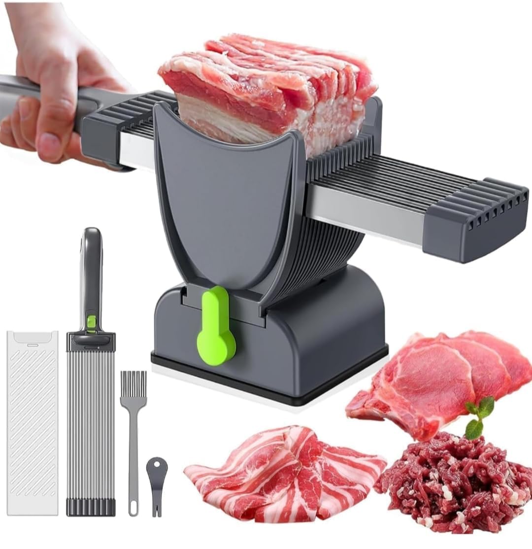 Parth Enterprice Manual Meat Slicer, Stainless Steel Meat Cutter for Home Use, Adjustable Thickness Thin Meat Slicer for Beef, Pork, Chicken, Jerky, Deli Meat, Perfect for, Hot Pot, and Shredding-picture-10