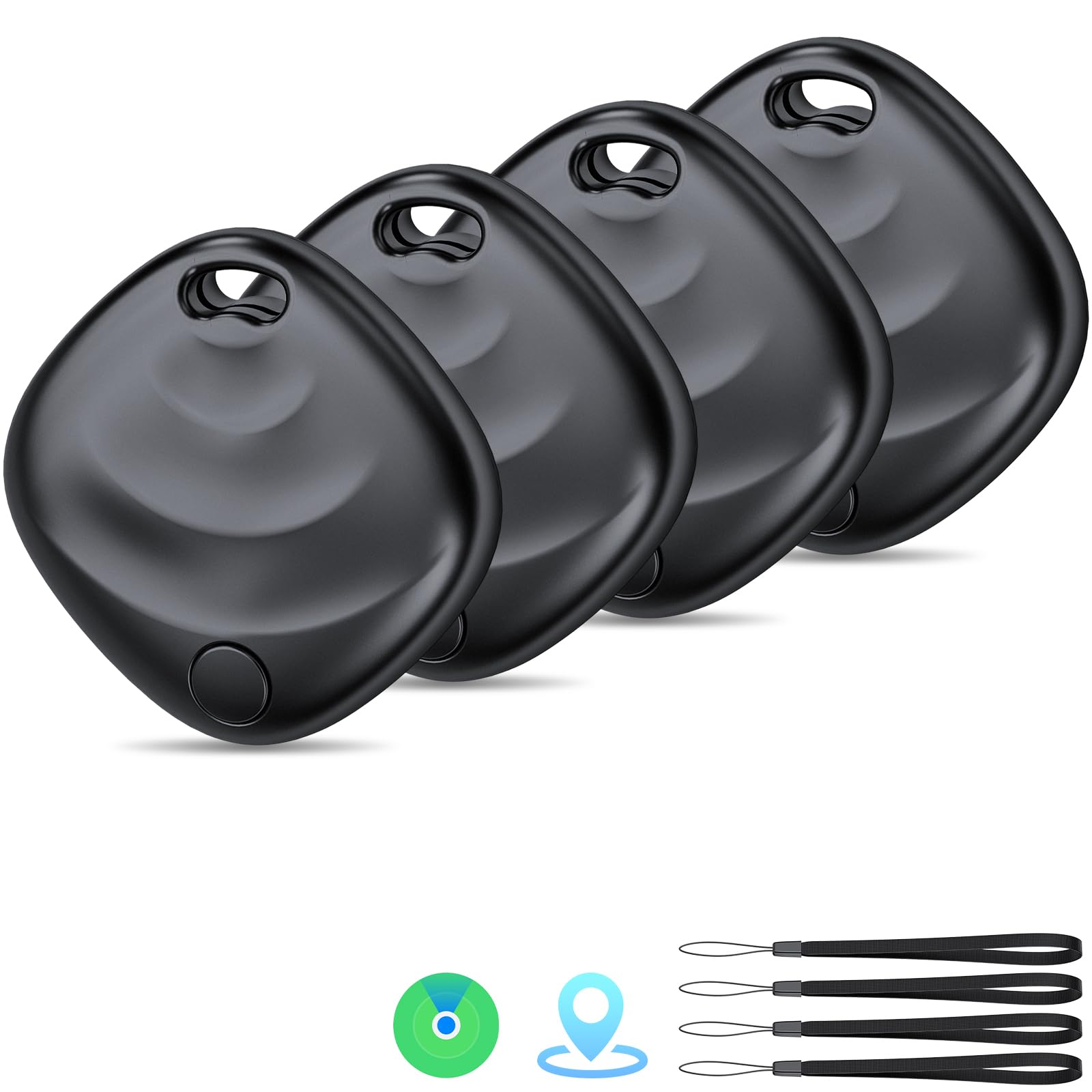 Neue [Apple MFi-Zertifiziert] (Nur iOS) Tracker Tags-4er Pack, Hoxe Bluetooth 5.3 Schlüsselfinder Kompatibel Apple Wo ist?, Schlüssel Finder Smart Tag für Auto/Koffer/Taschen, Austauschbarer Akku