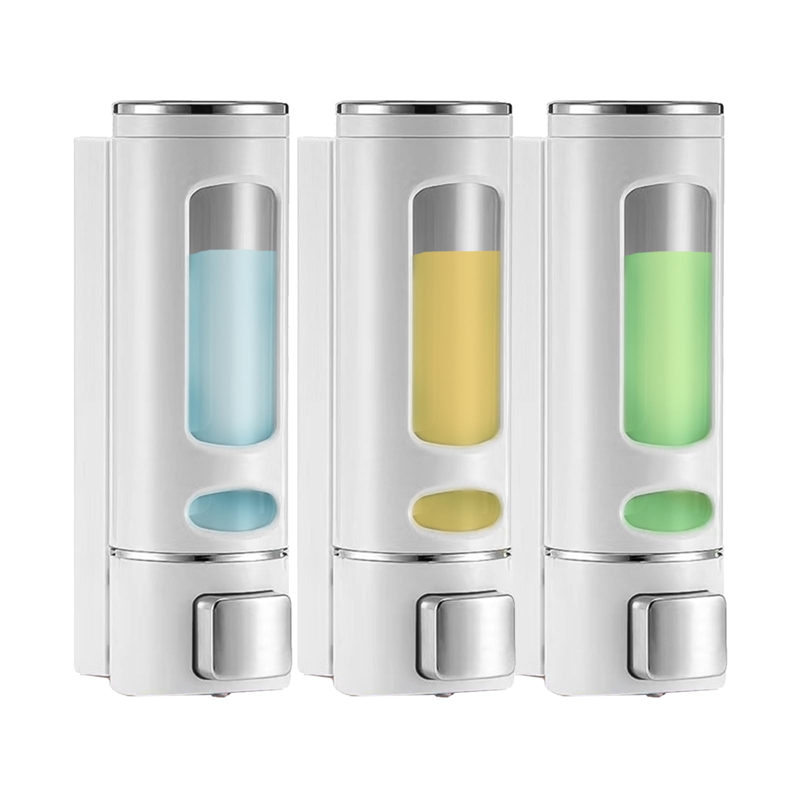 Doafoce Dispensador de Jabón Pared 3x400ml Dispensador de Jabón de Ducha para Baño Dispensador Ducha Dispensador Jabon Cocina para Gel de Ducha Líquido, Champú y Acondicionador