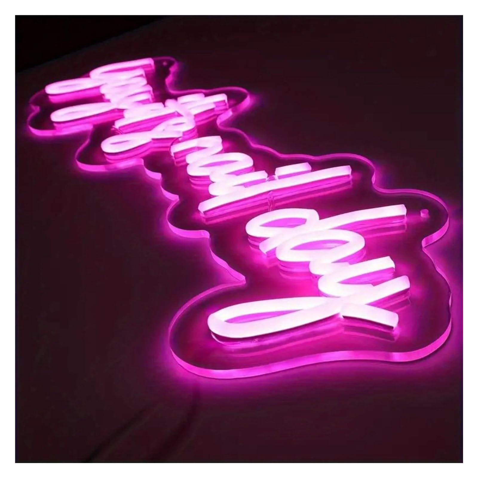 Scritta luminosa Decorazione Da Parete Neon Yay It's Nail Day, Decorazione Per Nail Art Rosa Da Salone, Accessori Neon Per Ragazze 50.8x17.7cm