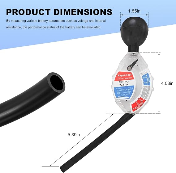 Car Battery Hydrometer Tester, Deep Cycle Battery Hydrometer Acid Quality Fast Detection Tool, Professional Rapid Batteries Density Analyzer Acid Tester for 6V 12V 24V Vehicle
