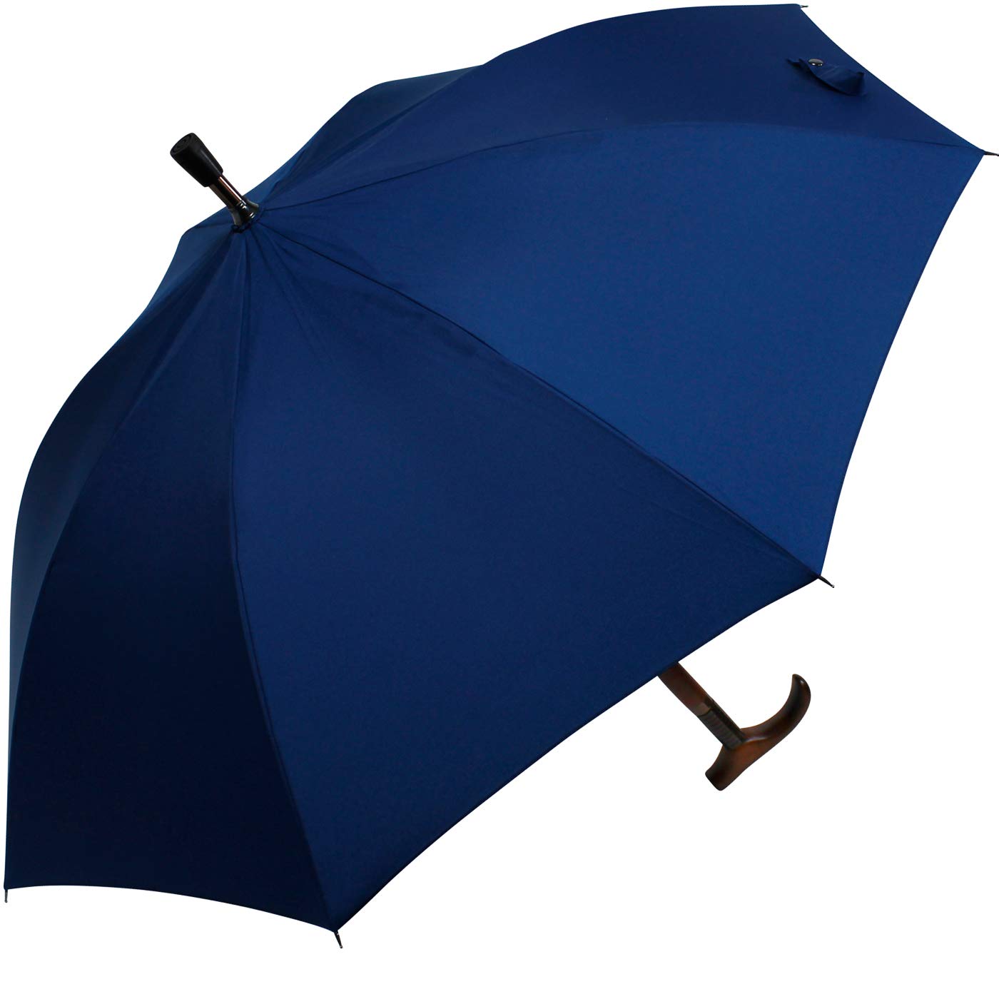 iX-brella Ombrello regolabile in altezza con manico in legno, blu, 105 cm