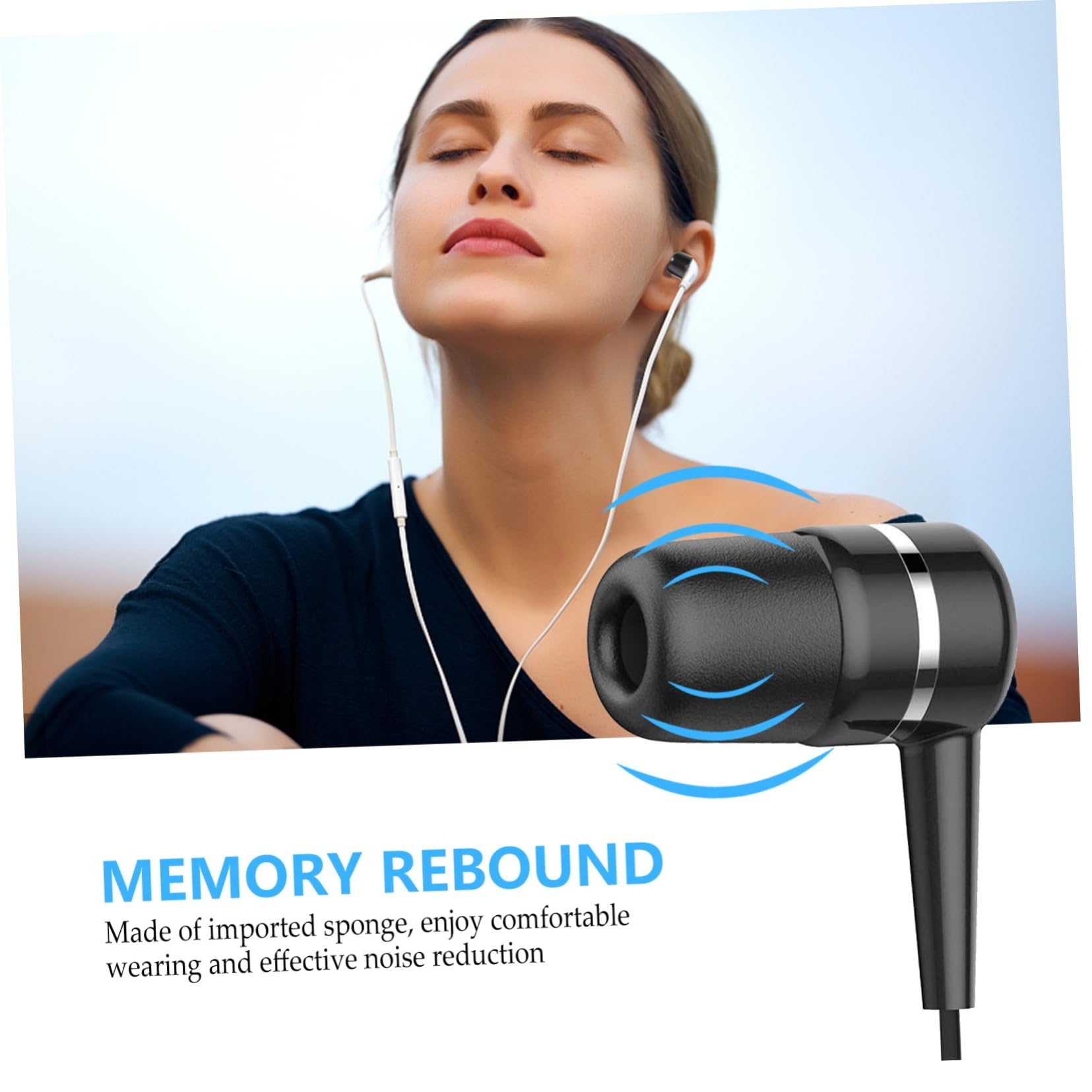 Mikikit 50stücke Teiliges Ohrstöpsel Aus Hochwertigem Memory-Schaum Ergonomisches Design Kompatibel Mit Meisten Ohrhörern Effektive Geräuschreduzierung Für Langanhaltenden