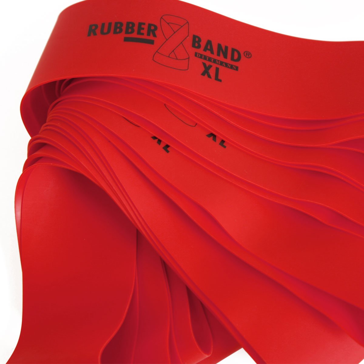 FTM Dittmann® Rubberband XL in Rot (stark), inkl Übungsflyer, für Muskelaufbau, Krafttraining und Fitness, Expander für Gummiband Sport (20)