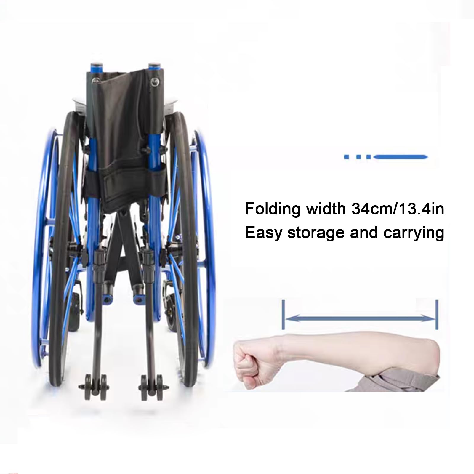 Silla de Ruedas Ultraligera,Sillas de Ruedas Manuales Autopropulsables,Sillas de Ruedas Deportivas Plegables Portátiles/Purple/Seat Width 36Cm