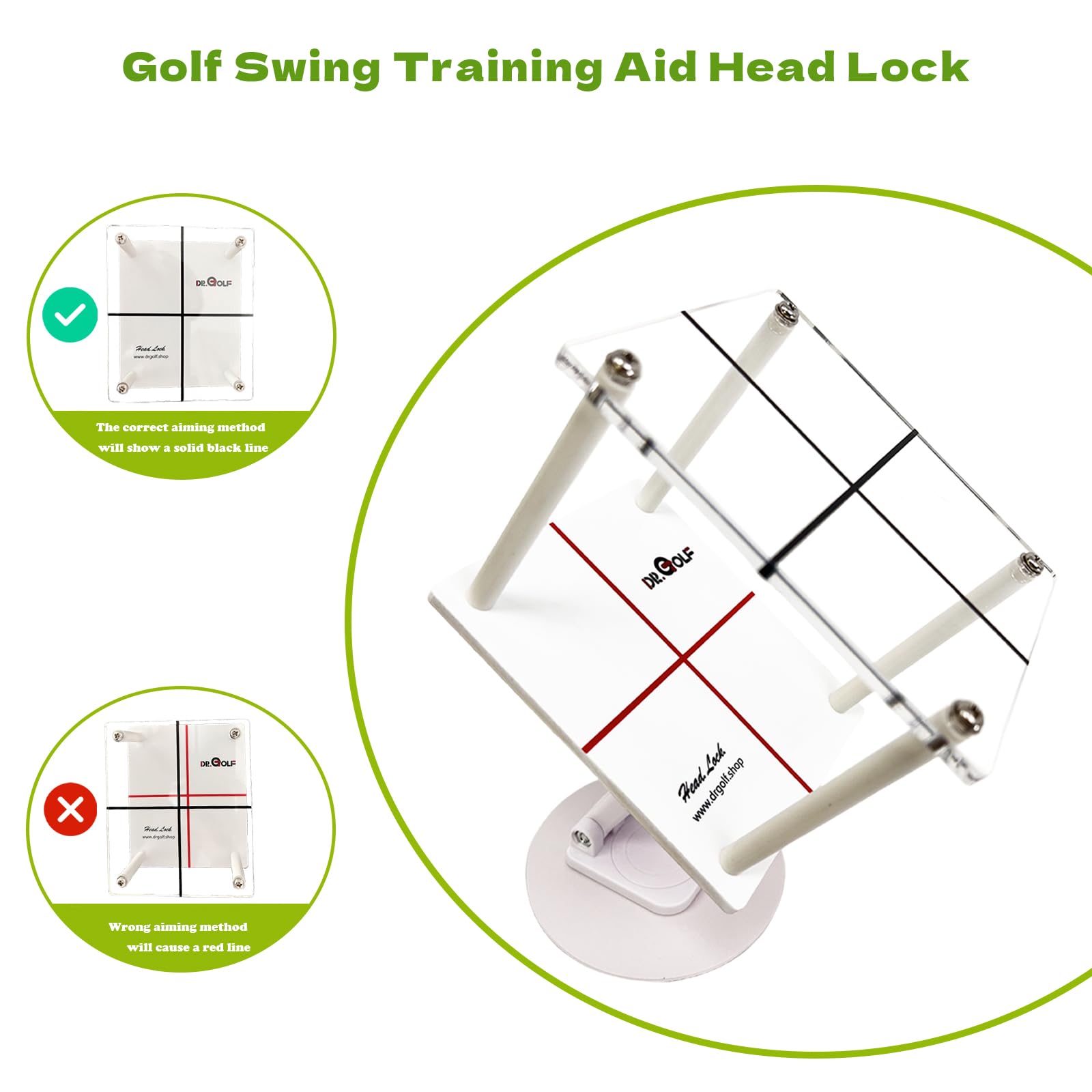 Dr.Golf Swing Training aid Head Lock, PGA Recommended for Beginning or Professional Golfer