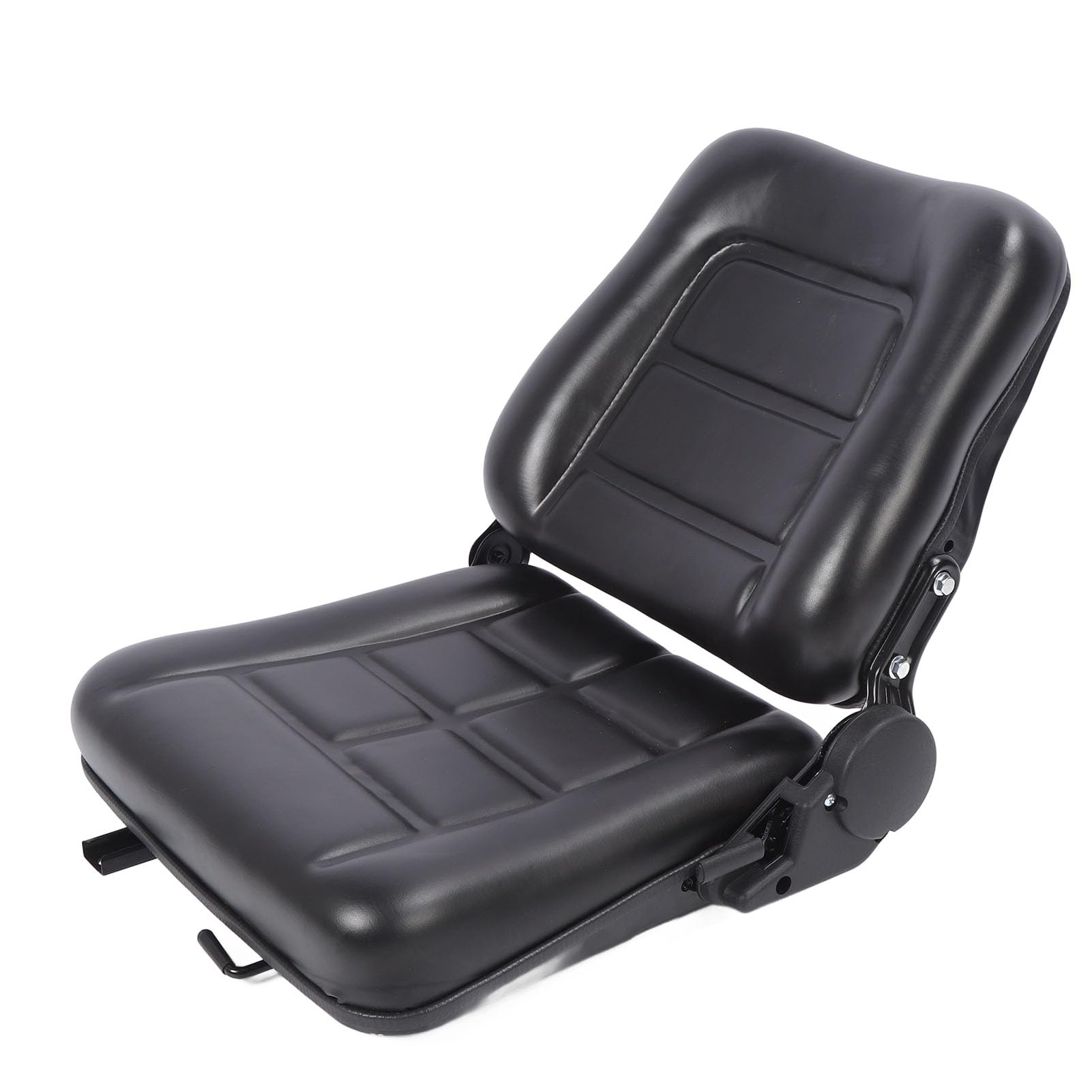 Asiento de Carretilla Elevadora, Microinterruptor Ergonómico de Cuero de PVC, ángulo Ajustable de 30 a 180 Grados, Asiento de Tractor Universal, de Cortacésped con Ajuste Deslizante de 8 Cm