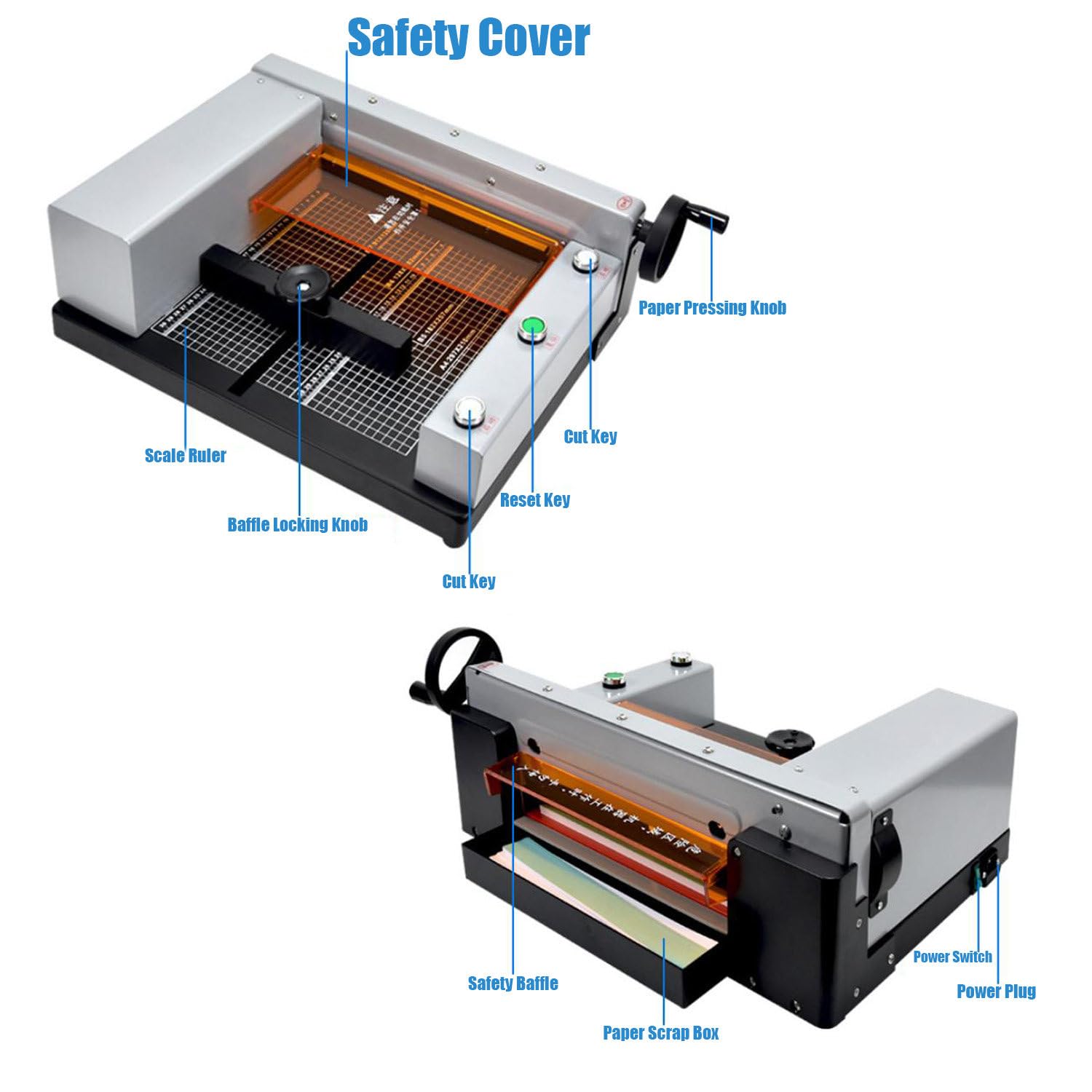 Tagliacarte elettrico, completamente automatico, resistente, per A4 e pelle, dispositivo di taglio di precisione per ufficio e artigianato