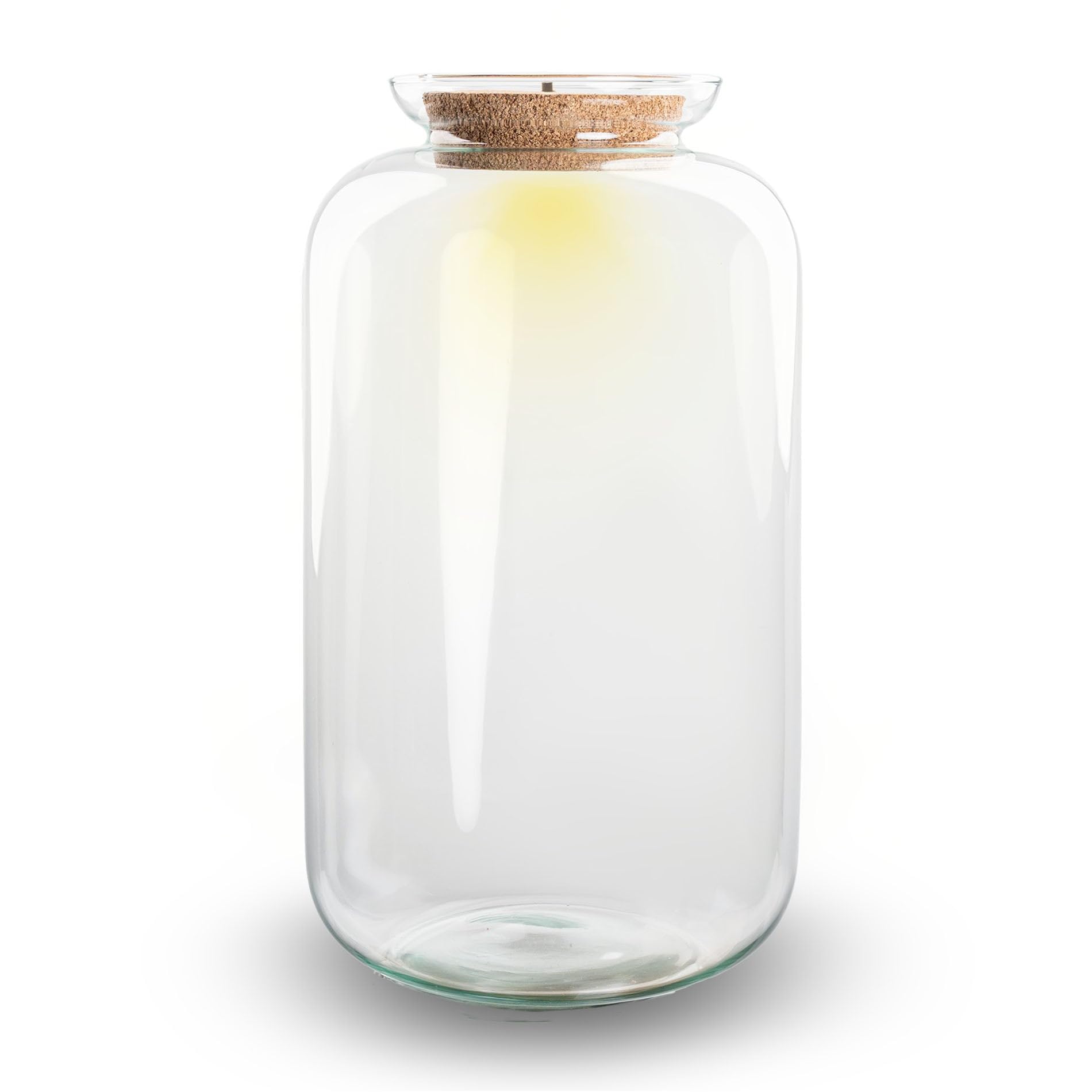 urbanjngl - Terrariumflasche 'Sven XL' mit LED-Korken – Geschlossenes Terrarium Ø 23 cm, Höhe 43 cm – Ideal für Pflanzen und Dekoration