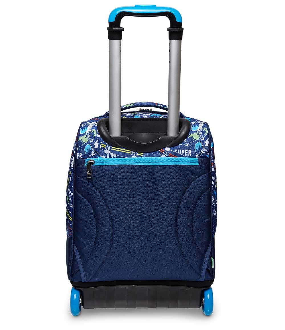 SJ GANG STYLE JAM GANG Big Trolley, Blu, 2 in 1, Doppio Uso, Con Spallacci Uso Zaino, con Crossover System, Zaino Scuola, Per bambini e ragazzi, Scuola, Tempo libero e viaggi