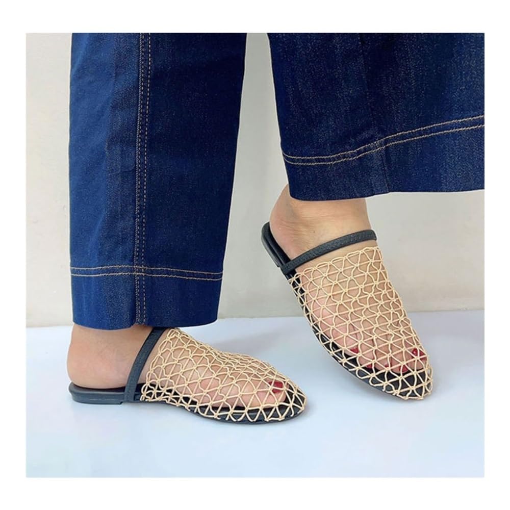 Sandalia, Sandalias Planas, Chanclas de Playa cómodas y caladas de Verano Zapatos de Ducha(37 EU)